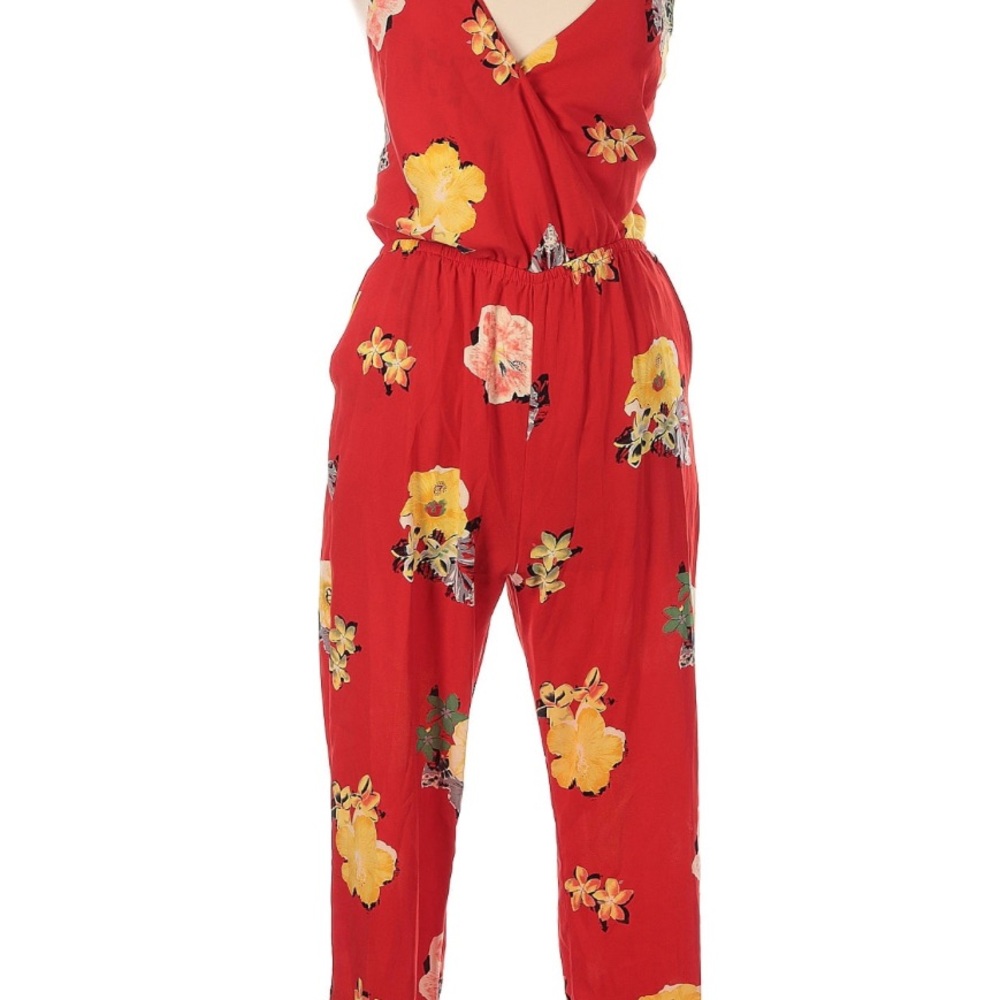 Floral Red Jumpsuit